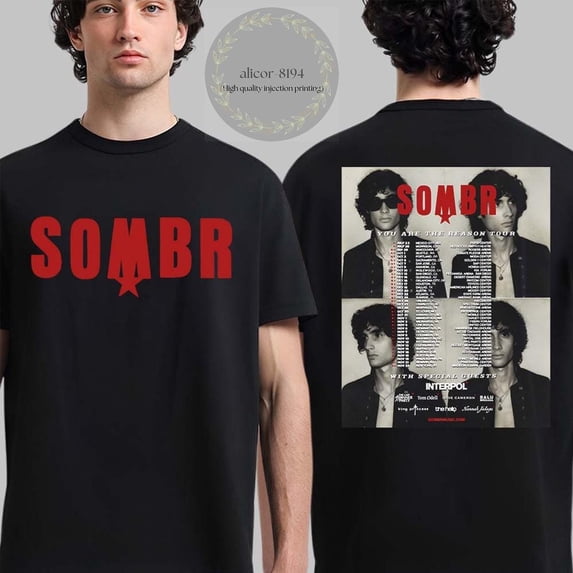 LOVETEE Sombr You Are The Reason Tour 2026 North America Two Sided T-Shirt, Black XL