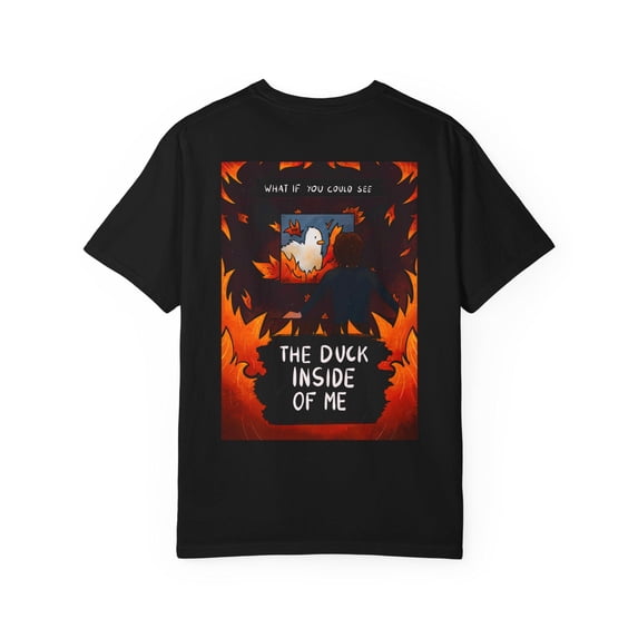 LOVETEE The Duck Inside of Me T-shirt | Duck Illustration Tee, Denim XL