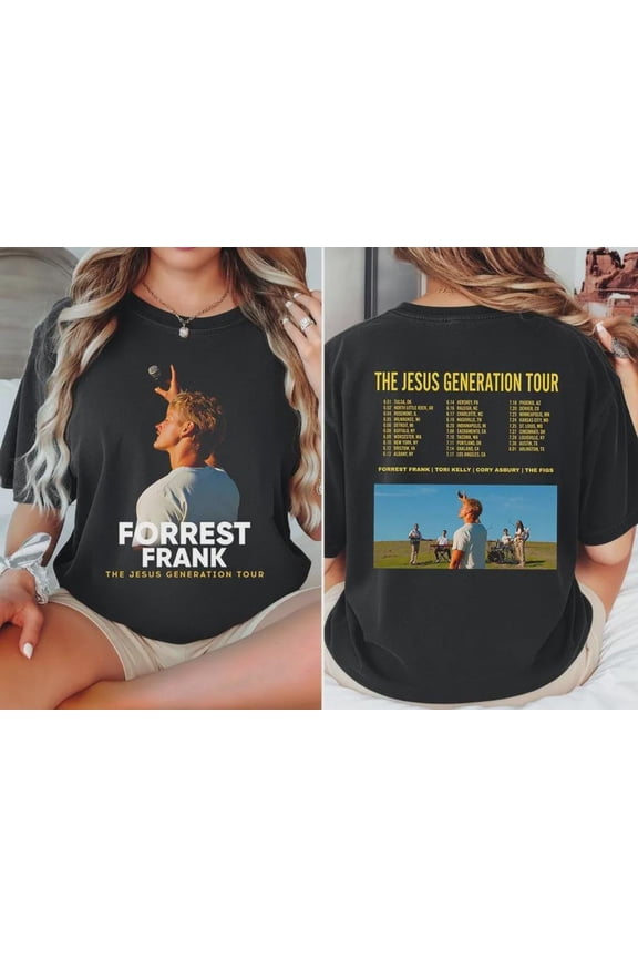 Vintage Style Music Tee, Pop Concert Apparel, Double Sided Tour Dates T-Shirt, Navy M