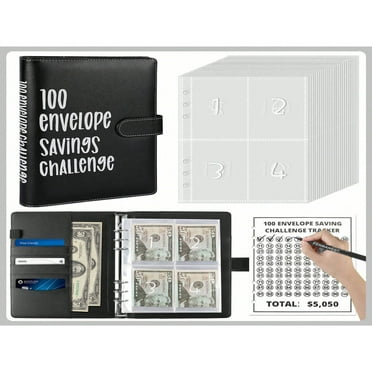 LOVEVER 1pc 100 Envelopes Money Savings Challenges Book With Envelopes  Money Saving Binder For Cash Saving  100 Envelope Challenge Binder Kit  A5 Budget Book - Easy And Funny Way To Save