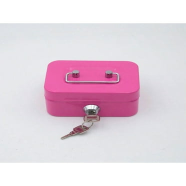 LOVEVER 1pc Metal Key Lock Storage Box  Money Box  Adult Security Box  Coin Safe  Cashier Box  11.5*9.9*5.8cm