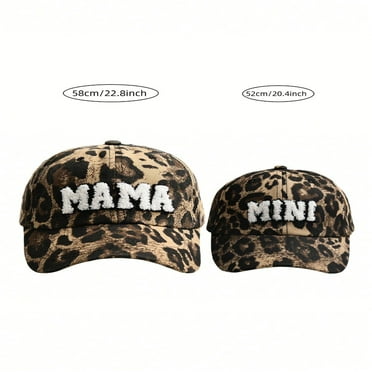 LOVEVER 2pcs Parent-Child Matching Leopard Embroidery Baseball Cap Outdoor Fashionable Visor Hat