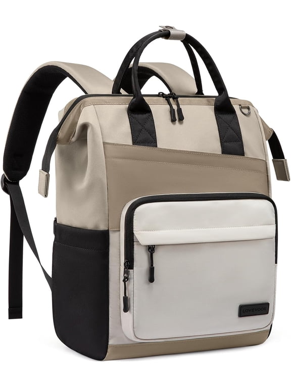 15.6 Inch Laptop Backpack for Women, Stylish Travel Backpack with Water-Resistant Design, Large Capacity Work Backpack for Teacher Nurse, Cute Daypack