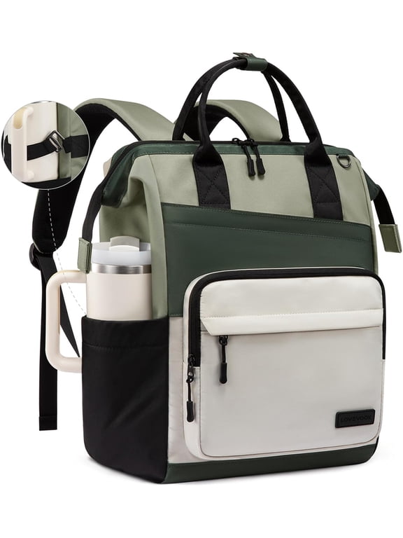 15.6 Inch Laptop Backpack for Women, Stylish Travel Backpack with Water-Resistant Design, Large Capacity Work Backpack for Teacher Nurse, Cute Daypack