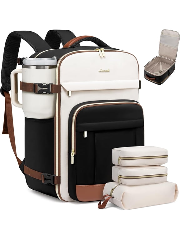 40L Travel Backpack for Women & Men - 17.3 Inch Carry On Backpack & Personal Item Backpack for Airlines, Spacious and Durable Design, with 3 Packing Cubes