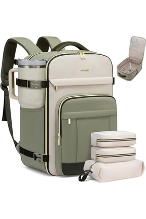 40L Travel Backpack for Women & Men - 17.3 Inch Carry On Backpack & Personal Item Backpack for Airlines, Spacious and Durable Design, with 3 Packing Cubes