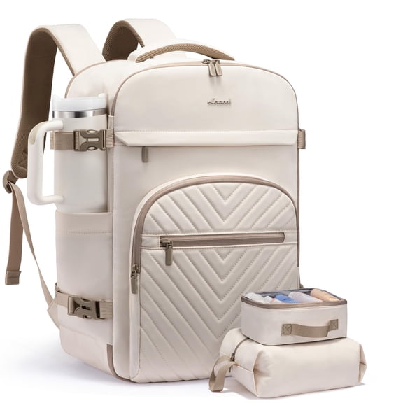 LOVEVOOK 40L Travel Backpack for Women Men, TSA Personal Item Travel Bag Fits 17.3inch Laptop, Waterproof Airline Approved Carry On Luggage With 2 Cubes for Weekender Hiking Business
