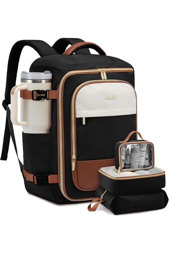 40L Travel Backpack for Women, TSA Approved Carry On Backpack with 3 Packing Cubes, Personal Item Bag Fits 17" Laptop, Water-resistant Carry On Bag for Airplanes