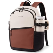 LOVEVOOK Backpack Purses for Women, Chic Versatile Backpack with Water Bottle Pocket, Lightweight Waterproof Casual Daypack for City Work Commute, College, Travel & Gifts, Black-White-Brown