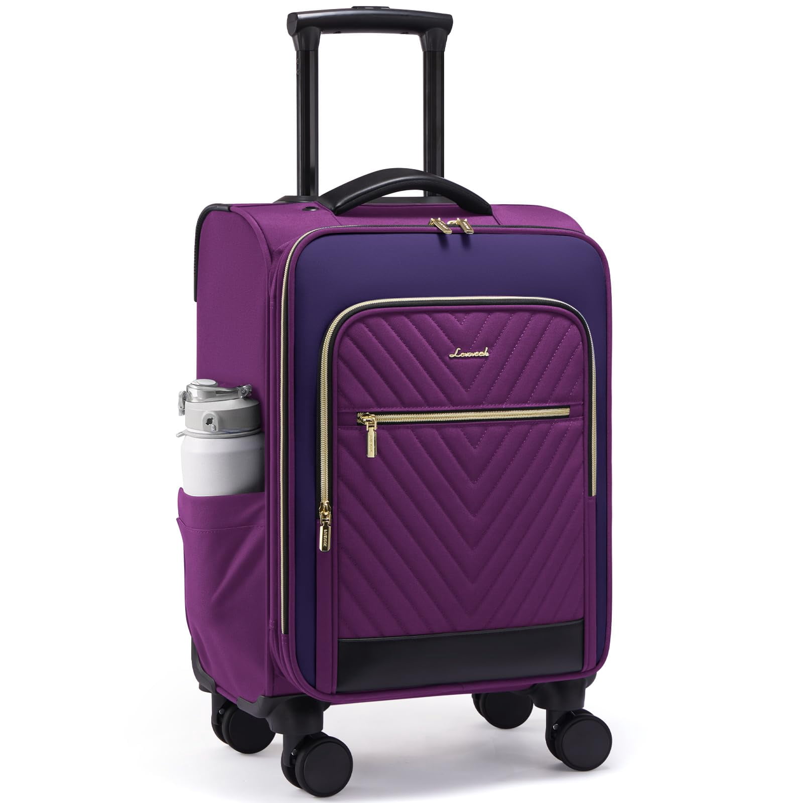 LOVEVOOK Carry On Luggage 22x14x9 Airline Approved,20 Inch Carry-on Suitcase for Women,Softside Suitcases with Wheels,Rolling Checked Luggage with TSA Lock,Lightweight Travel
