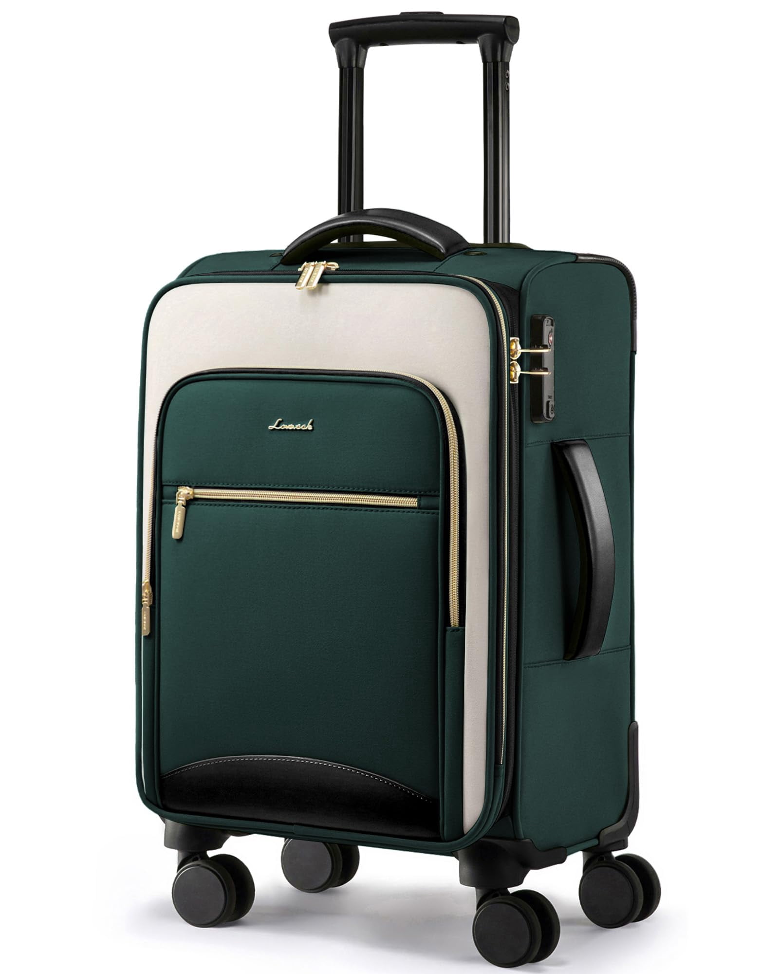 LOVEVOOK Carry On Luggage 22x14x9 Airline Approved, 20 Inch Soft side Suitcases with Wheels, Lightweight Spinner Carry on Suitcase with TSA Lock, Water-Resistant Large Capacity Luggage for Travel