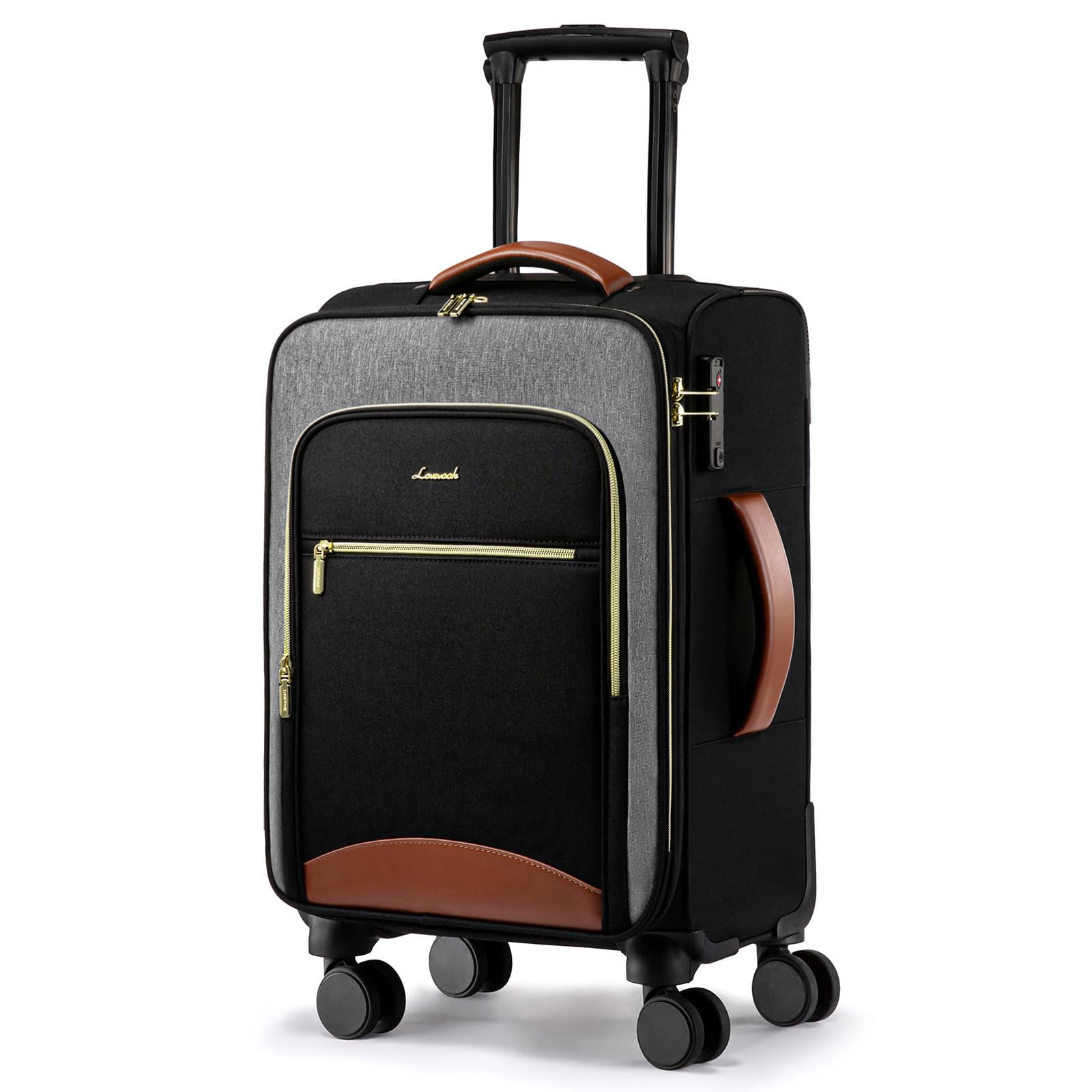LOVEVOOK Carry On Luggage 22x14x9 Airline Approved, 20 Inch Soft side Suitcases with Wheels, Lightweight Spinner Carry on Suitcase with TSA Lock, Water-Resistant Large Capacity Luggage for Travel