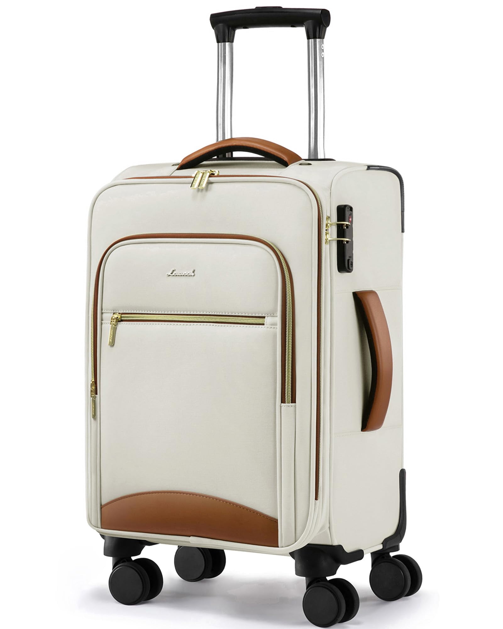 LOVEVOOK Carry On Luggage 22x14x9 Airline Approved, 20 Inch Soft side Suitcases with Wheels, Lightweight Spinner Carry on Suitcase with TSA Lock, Water-Resistant Large Capacity Luggage for Travel