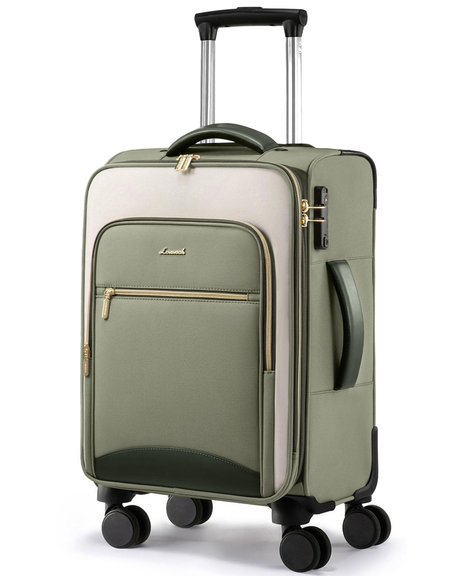 LOVEVOOK Carry On Luggage 22x14x9 Airline Approved, 20 Inch Soft side Suitcases with Wheels, Lightweight Spinner Carry on Suitcase with TSA Lock, Water-Resistant Large Capacity Luggage for Travel