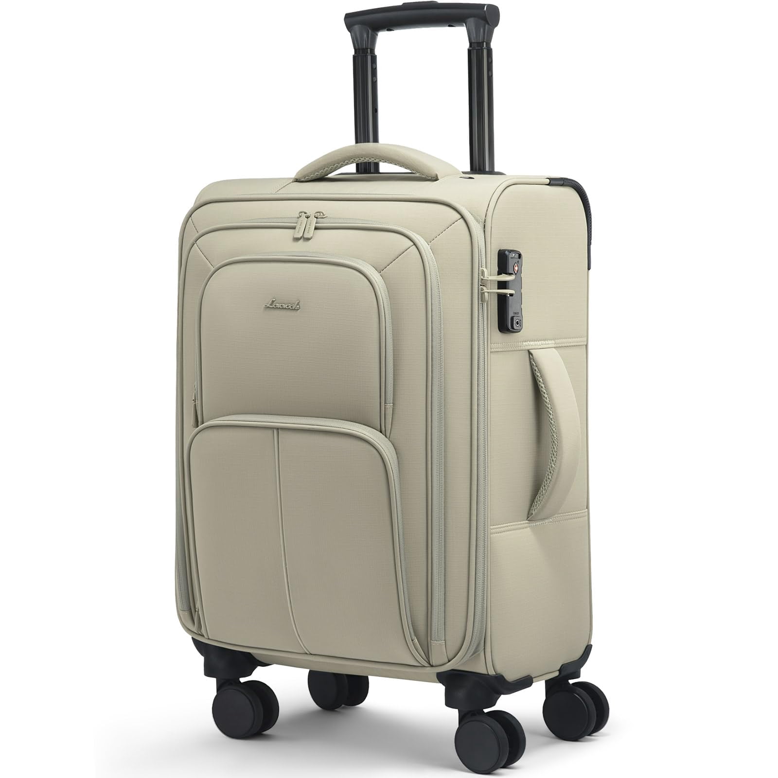 LOVEVOOK Carry On Luggage 22x14x9 Airline Approved, 22 Inch Softside Suitcases with Spinner Wheels, Lightweight Carry-on Suitcase with TSA Lock for Women Men, Large Luggage for Travel Business Trip