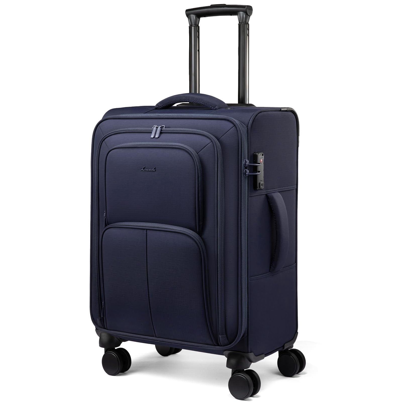 LOVEVOOK Carry On Luggage 22x14x9 Airline Approved, 22 Inch Softside Suitcases with Spinner Wheels, Lightweight Carry-on Suitcase with TSA Lock for Women Men, Large Luggage for Travel Business Trip