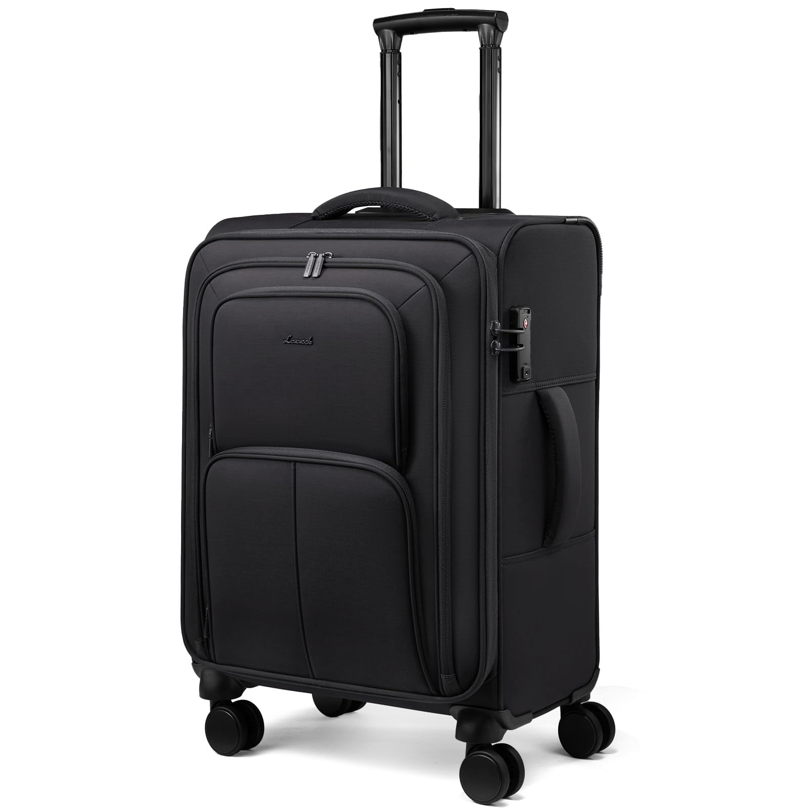 LOVEVOOK Carry On Luggage 22x14x9 Airline Approved, 22 Inch Softside Suitcases with Spinner Wheels, Lightweight Carry-on Suitcase with TSA Lock for Women Men, Large Luggage for Travel Business Trip