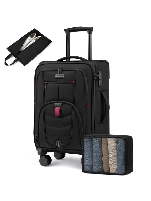 Carry On Luggage 22x14x9 Airline Approved, 22-Inch Suitcases with Spinner Wheels, Soft side Luggage with TSA Lock for Men Women Business Trip, Lightweight Large Capacity Luggage for Travel