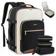 LOVEVOOK Colorblock CarryOn Travel Backpack with 3 Packing Cubes and