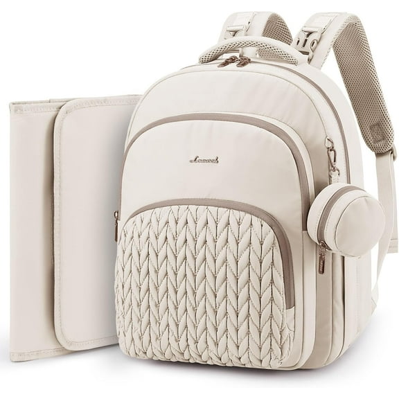 LOVEVOOK Diaper Bag Backpack, Baby Bag with Changing Pad for Mom Dad, Large Waterproof Mommy Bag with Stroller Buckles, Travel Essential with Pacifier Case & Insulated Bottle Pockets, Black