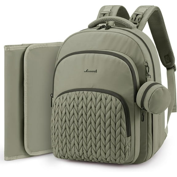 LOVEVOOK Diaper Bag Backpack, Baby Bag with Changing Pad for Mom Dad, Large Waterproof Mommy Bag with Stroller Buckles, Travel Essential with Pacifier Case & Insulated Bottle Pockets, Black