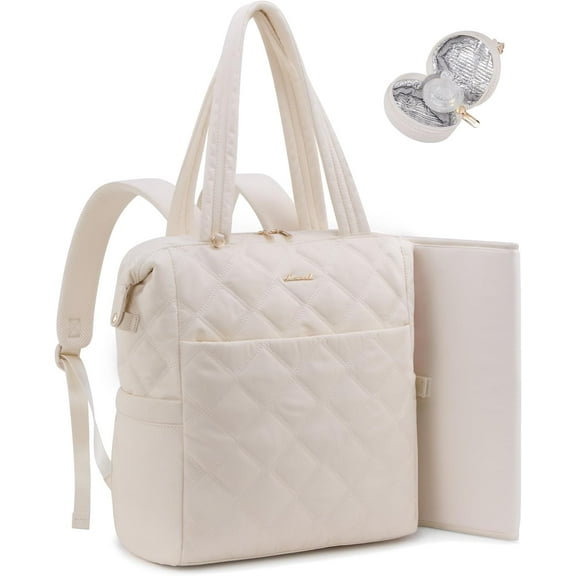 LOVEVOOK Diaper Bag Backpack,Diaper Bag Tote for Mom Dad with Changing Pad,Insulated Pockets, Convertible Lightweight Baby Backpack with Pacifier Case(Khaki)