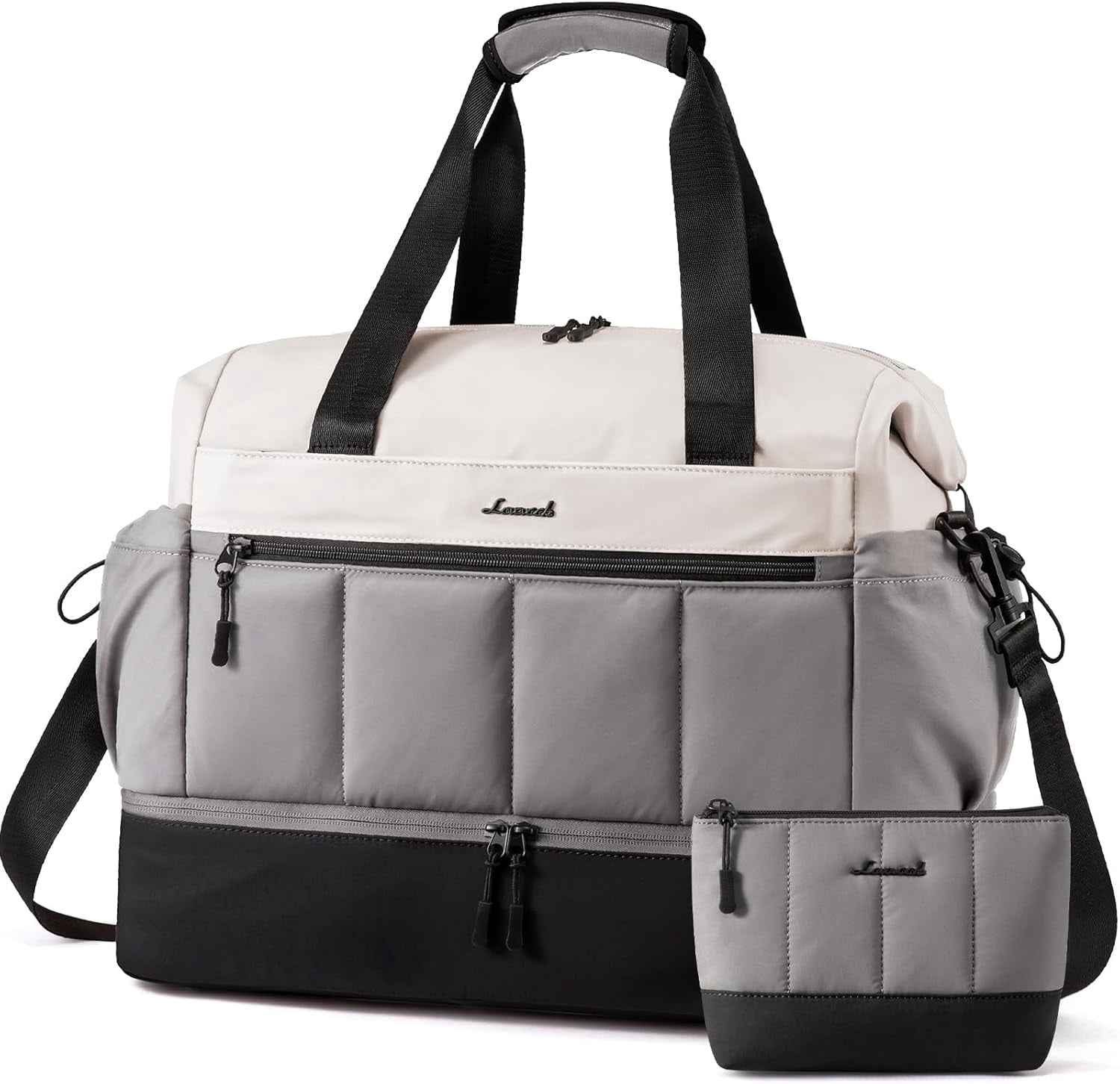 LOVEVOOK Duffle Bag, Roomy Weekender Bags for Women, 40L Personal Item Bag Travel Bag with Seperate Shoe Compartment and Makeup Bag
