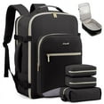 LOVEVOOK Fall Colorblock CarryOn Travel Backpack with 3 Packing Cubes
