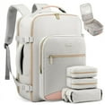 LOVEVOOK Fall Colorblock CarryOn Travel Backpack with 3 Packing Cubes