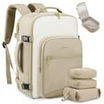 LOVEVOOK Fall Colorblock CarryOn Travel Backpack with 3 Packing Cubes