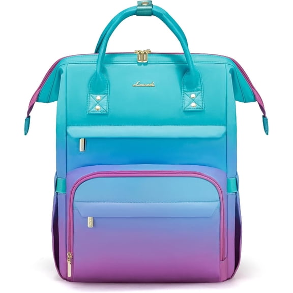 LOVEVOOK Gradient Laptop Backpack for Women,15.6 Inch Work Computer Bakcpack Purse Laptop Bag With Anti-Theft Pocket,Waterproof Carry on Teacher College Backpack for Travel,Green-Red