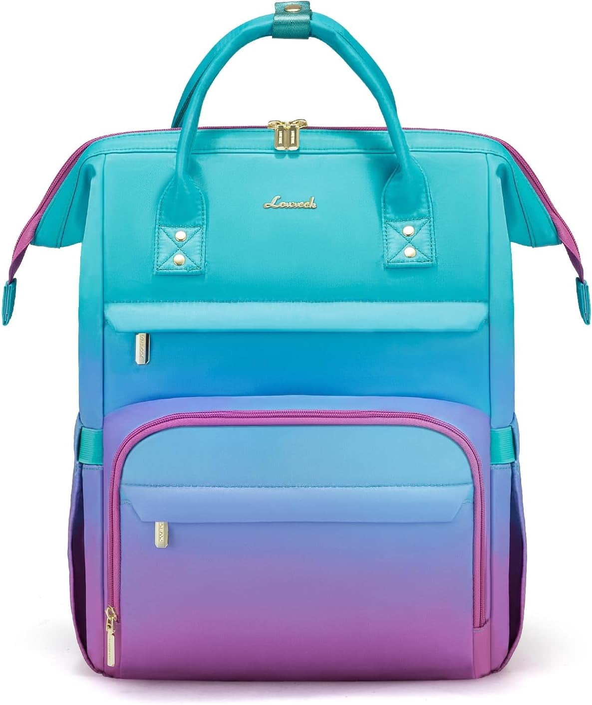 LOVEVOOK, Gradient Laptop Backpack for Women, 15.6 Inch, Green Red ...