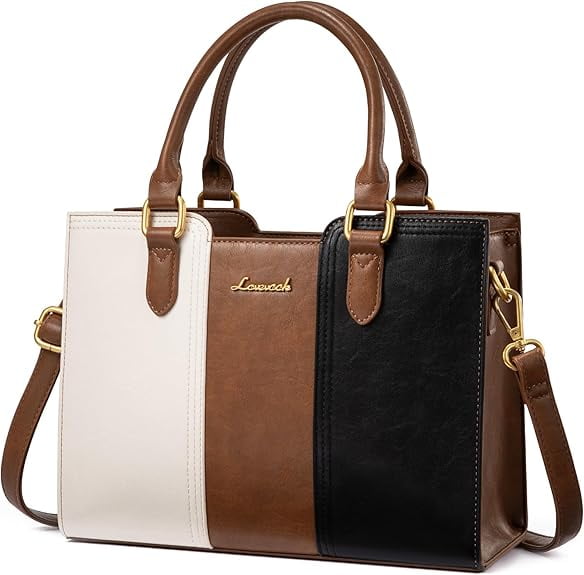 LOVEVOOK Handbag Purses for Women, Vintage Leather Crossbody Bag, Shoulder Handbag, Ladies Fasion Satchel Churches for Work Shopping Dating