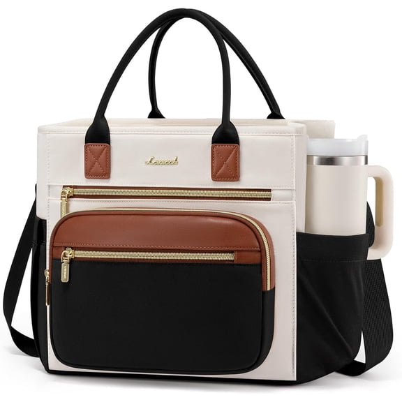 LOVEVOOK Insulated Lunch Bag for Women, Wide Opening Leakproof Cooler Bag with Adjustable Strap, Large Capacity Lunch Tote for Work, Picnic, Beach, Teacher, College