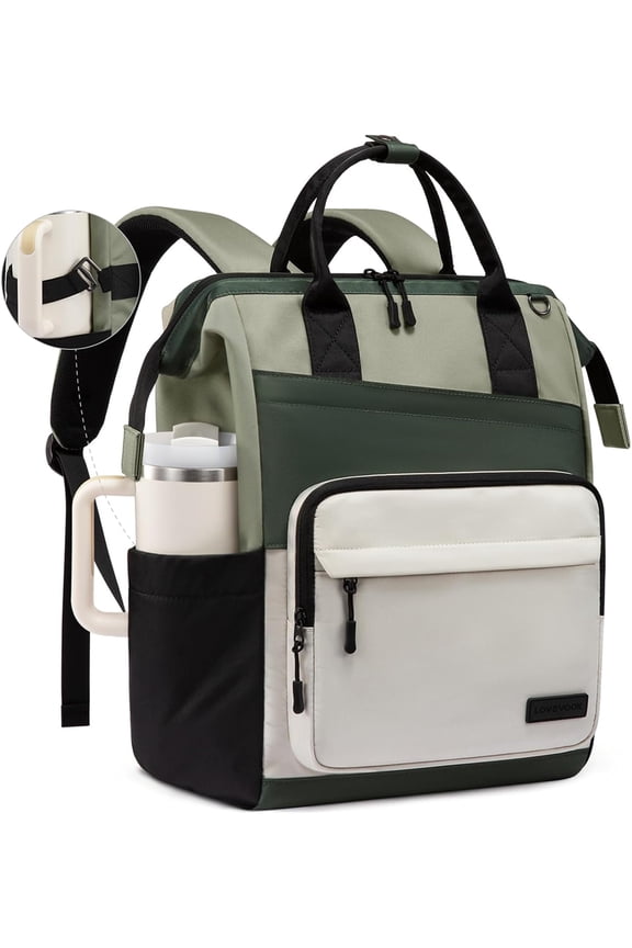 Laptop Backpack for Women, 15.6 Inch Travel Backpack for Work College Business, Water Resistant Teacher Nurse Bag with Large Capacity, Cute Daypack for Woman