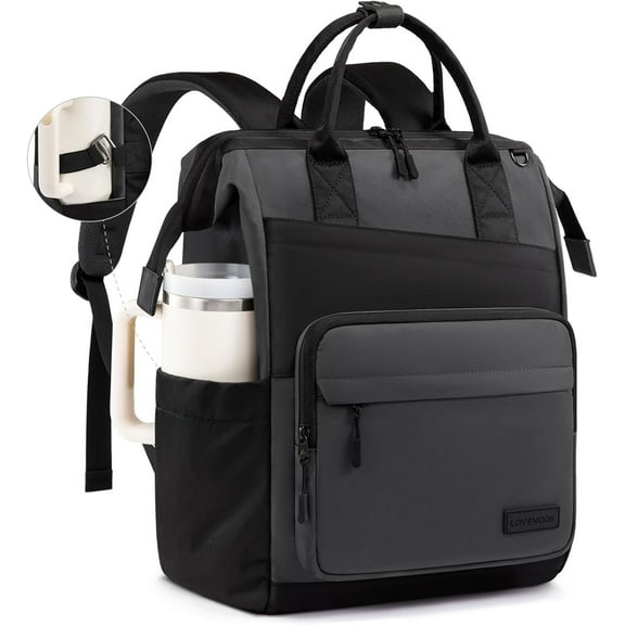 LOVEVOOK Laptop Backpack for Women, 15.6 Inch Travel Backpack for Work College Business, Water Resistant Teacher Nurse Bag with Large Capacity, Daypack for Woman