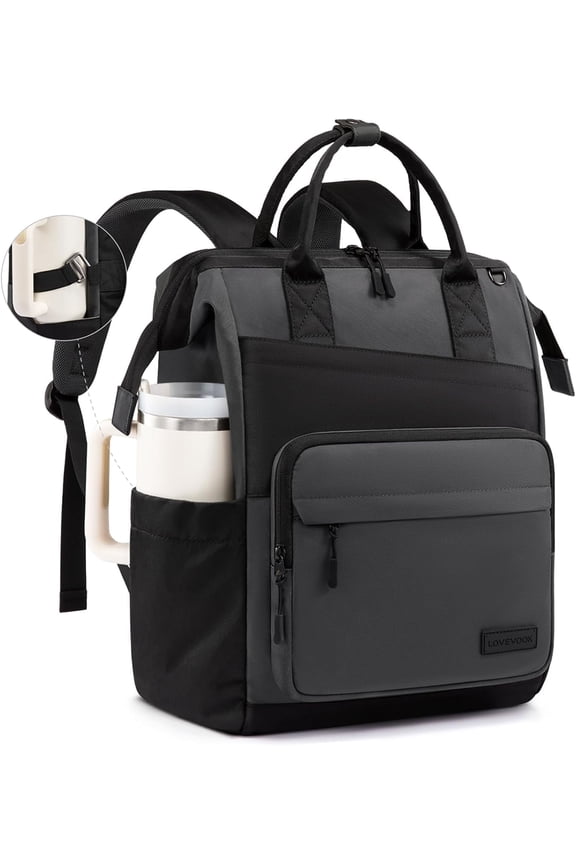 Laptop Backpack for Women, 15.6 Inch Travel Backpack for Work College Business, Water Resistant Teacher Nurse Bag with Large Capacity, Daypack for Woman