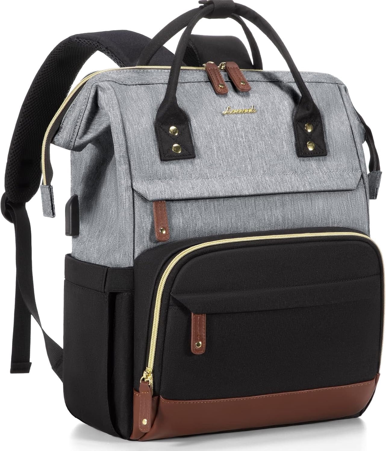LOVEVOOK Laptop Backpack for Women, 15.6 Inch Work Business Backpacks Purse with USB Port, Large Capacity Nurse Bag College Bookbag for School, Waterproof Casual Daypack for Travel