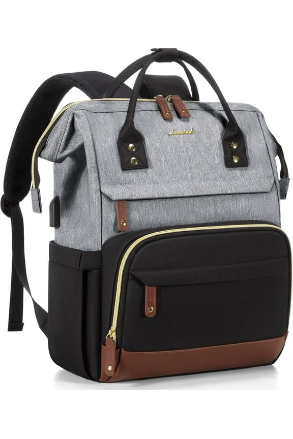 Laptop Backpack for Women, 15.6 Inch Work Business Backpacks Purse with USB Port, Large Capacity Nurse Bag College Bookbag for School, Waterproof Casual Daypack for Travel