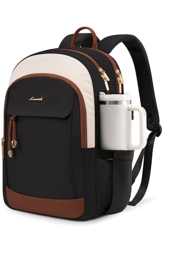 Laptop Backpack for Women, 15.6 inch Waterproof College Backpack Woman with Laptop Compartment Computer Bag Travel Backpack Purse, Large Black Computer Daypack for Work Casual
