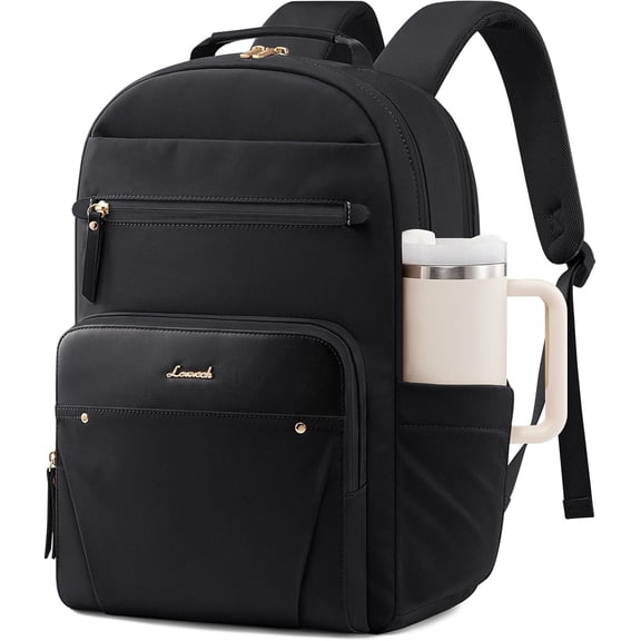 LOVEVOOK Laptop Backpack for Women with 2X Extra-Large Tumbler Pockets, 15.6" Work Backpack Purse, Travel Personal Item Bag, Carry On Business Computer Bag for Office, School, or Gift, Sage Green