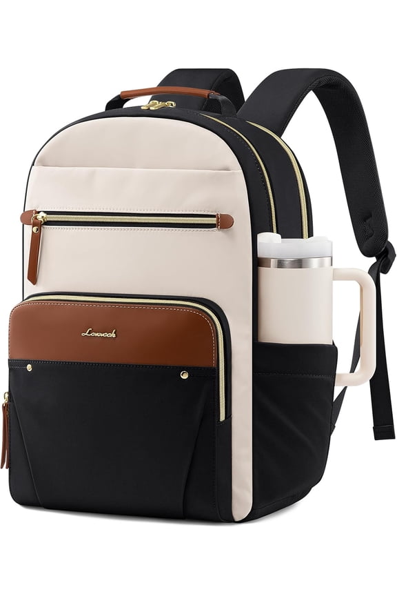 Laptop Backpack for Women with 2X Extra-Large Tumbler Pockets, 15.6" Work Backpack Purse, Travel Personal Item Bag, Carry On Business Computer Bag for Office, School, or Gift, Sage Green