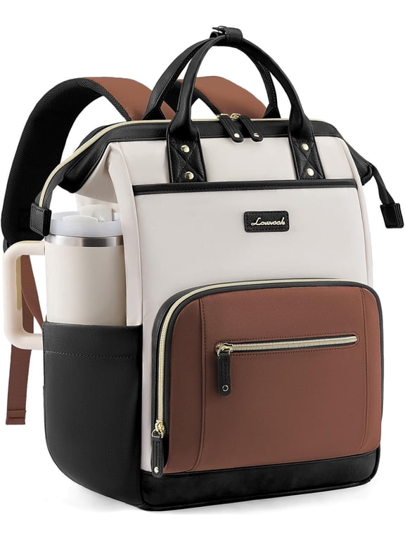 Laptop Backpack for Women with Giant Tumbler Holder,15.6 inch Professional Nurse Teacher Backpack Computer Laptop Bag,Cute Waterproof Travel Backpack Purse Work College Bag