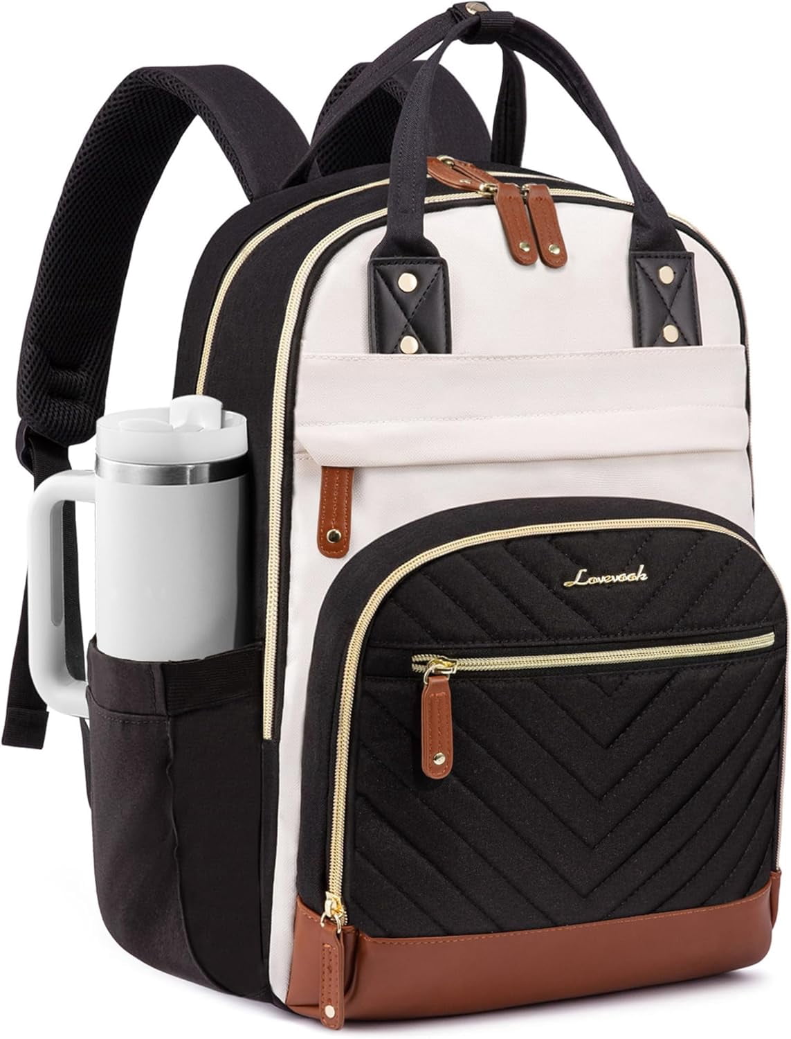 Women\'s 17.3 Laptop Backpack w/Large Tumbler Travel Backpack Amazon.com: LOVEVOOK Laptop Backpack for Women 17.3 inch  main image 4