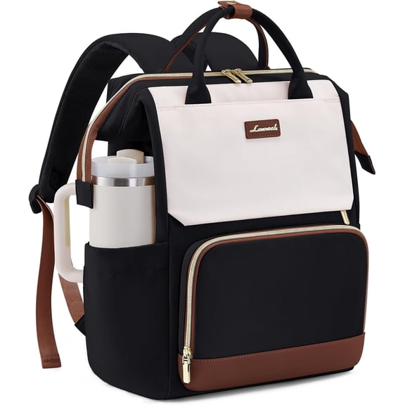 LOVEVOOK Laptop Backpack for Women with Giant Tumbler Holder Pocket, 15.6 inch Travel Work Backpack Purse for Nurse Teacher, Waterproof Bag College Bookbag Cute Casual Daypack
