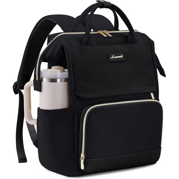 LOVEVOOK Laptop Backpack for Women with Giant Tumbler Holder Pocket, 15.6 inch Travel Work Backpack Purse for Nurse Teacher, Waterproof Bag College Bookbag Cute Casual Daypack