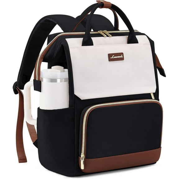 LOVEVOOK Laptop Backpack for Women with Giant Tumbler Holder Pocket, 15.6 inch Travel Work Backpack Purse for Nurse Teacher, Waterproof School Bag College Bookbag Cute Casual Daypack for Girls