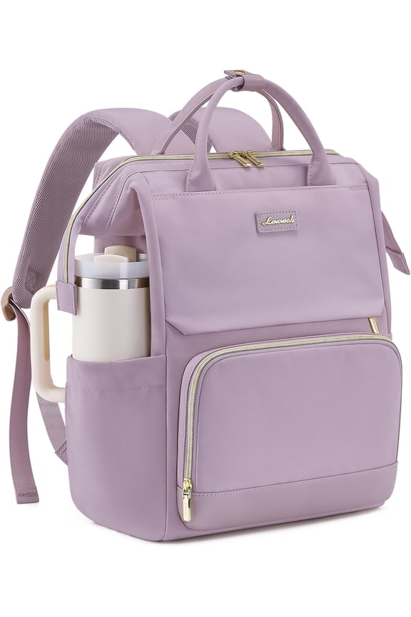 Laptop Backpack for Women with Giant Tumbler Pockets, 15.6 Inch Large Capacity Travel Work Backpack, Waterproof School Bag for Nurse Teacher, College Bookbag, Cute Casual Daypack
