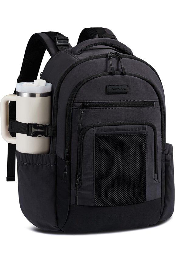 Laptop Backpack for Women with Large Cup Holder,15.6 Inch Work Computer Bag with Chest Buckle Back Pad Shoulder Buckle,Waterproof Business Backpack College Teacher Bag for Gift Travel