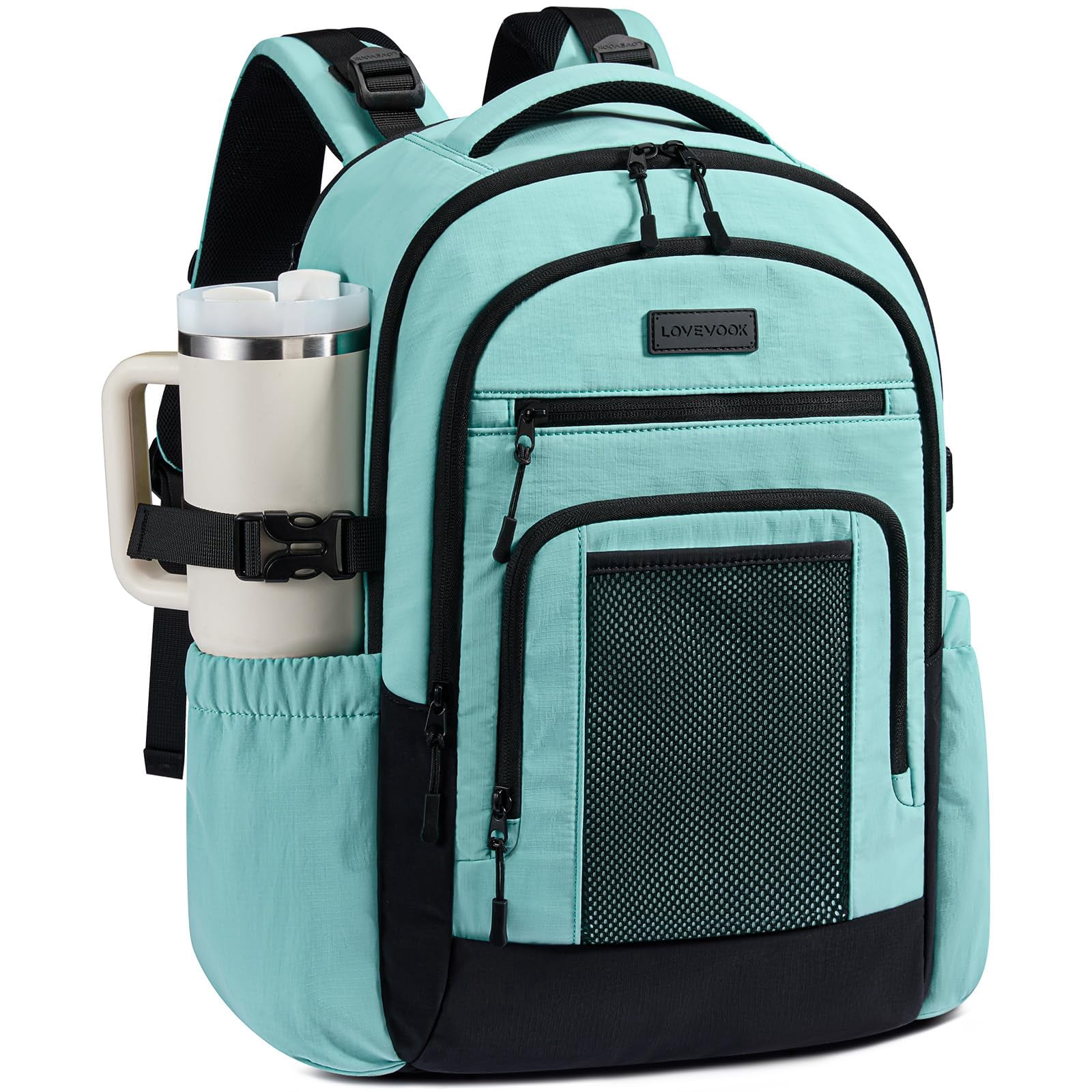 LOVEVOOK Laptop Backpack for Women with Large Cup Holder,15.6 Inch Work ...